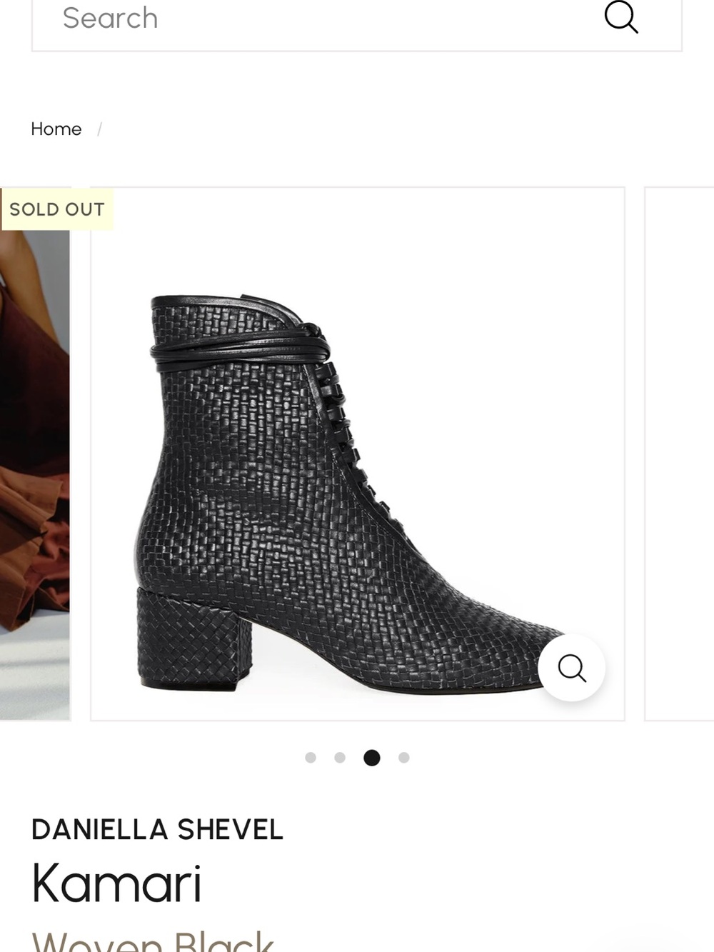 Daniella Shevel Kamari Woven Lace-Up Ankle Boot in Black